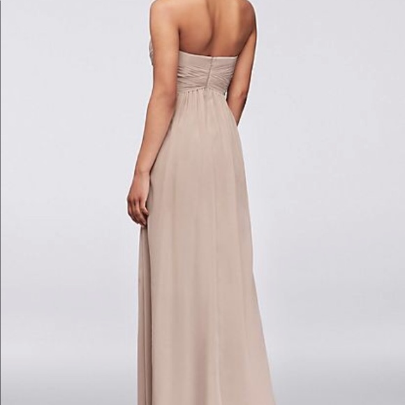 Navy Chiffon Floor Length Dress - Picture 2 of 3